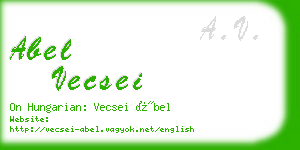 abel vecsei business card